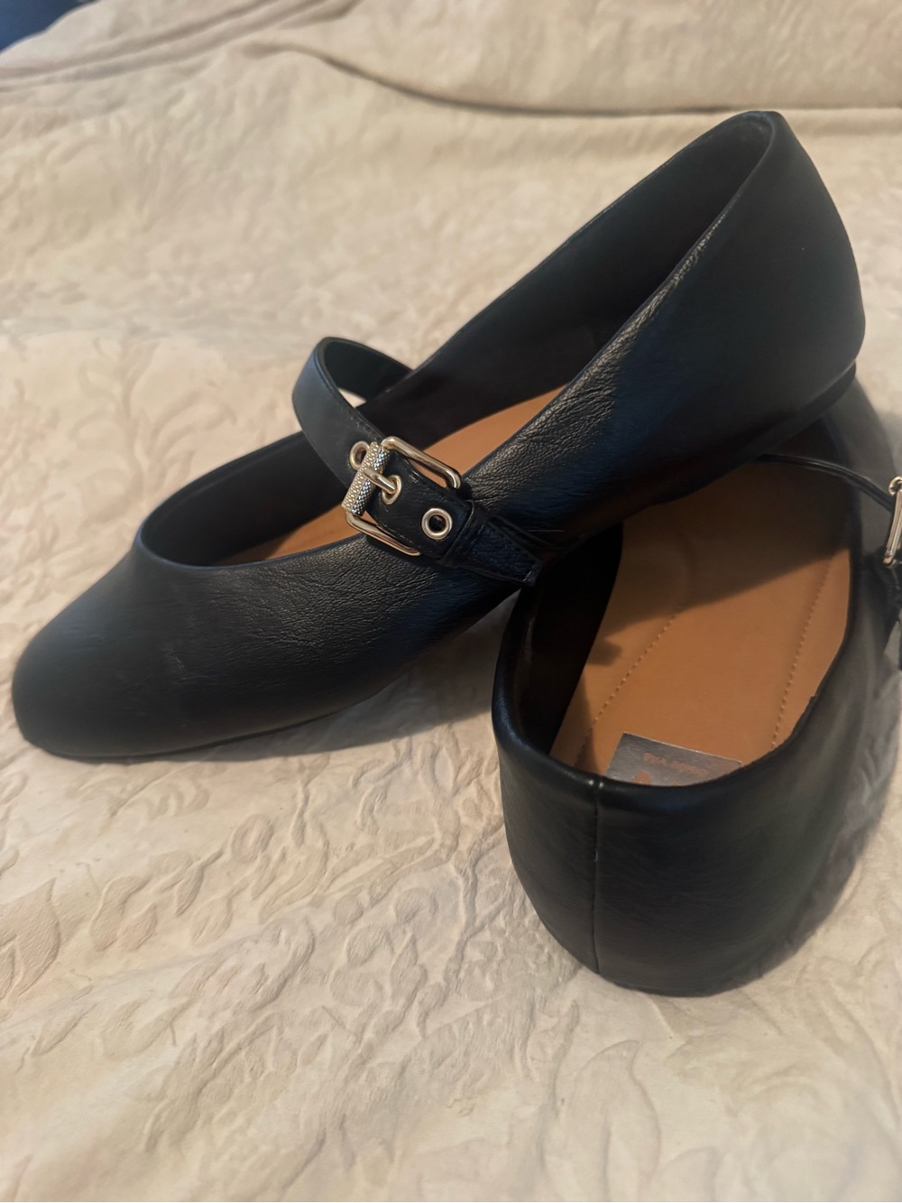 DV by Dolce Vita Black Mary Jane Flats with Gold Buckle - Picture 2 of 5